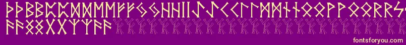 フォントVidnorse – 紫の背景に黄色のフォント