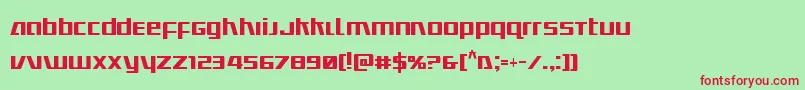 フォントUltramarinescond – 赤い文字の緑の背景