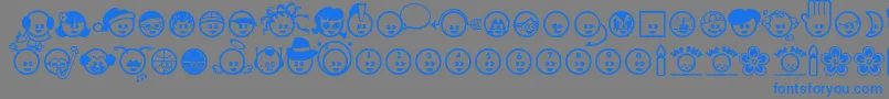 Thekids Font – Blue Fonts on Gray Background