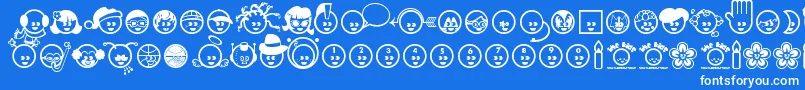 Thekids Font – White Fonts on Blue Background