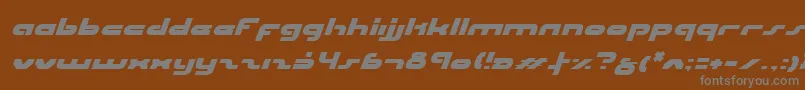 UniSolItalic-fontti – harmaat kirjasimet ruskealla taustalla