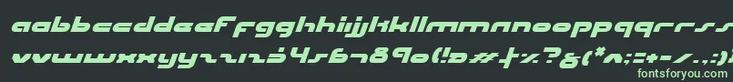 UniSolItalic-fontti – vihreät fontit mustalla taustalla