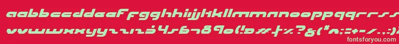 Шрифт UniSolItalic – зелёные шрифты на красном фоне