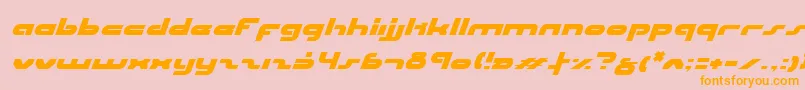 Weitere Informationen zur UniSolItalic-Schriftart UniSolItalic-Schriftart – Orangefarbene Schriften auf rosa Hintergrund