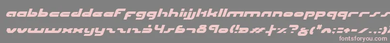 フォントUniSolItalic – 灰色の背景にピンクのフォント
