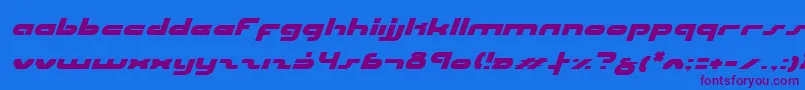 Czcionka UniSolItalic – fioletowe czcionki na niebieskim tle