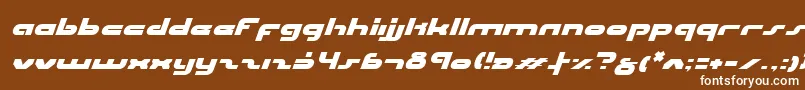 UniSolItalic-fontti – valkoiset fontit ruskealla taustalla