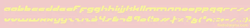 フォントUniSolItalic – 黄色のフォント、ピンクの背景