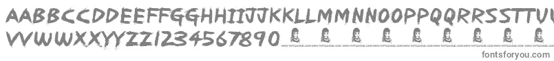 Redrum-fontti – harmaat kirjasimet valkoisella taustalla