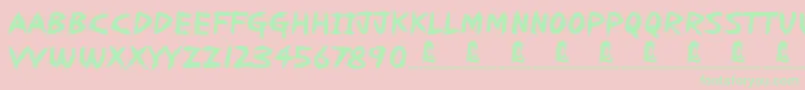 Redrum Font – Green Fonts on Pink Background