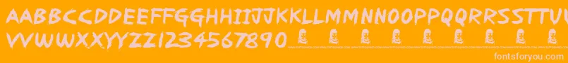 Redrum Font – Pink Fonts on Orange Background