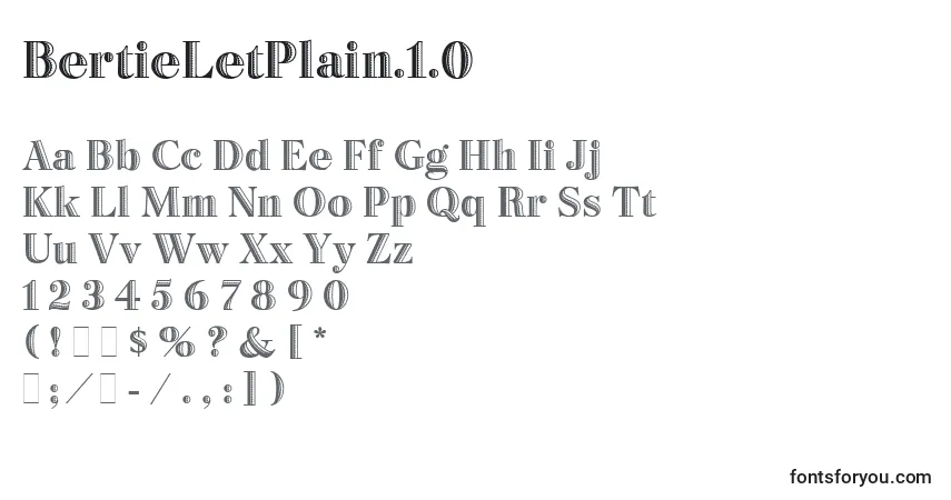 BertieLetPlain.1.0 Font – alphabet, numbers, special characters
