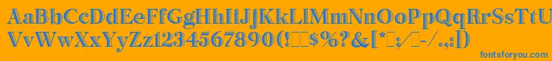 BertieLetPlain.1.0 Font – Blue Fonts on Orange Background