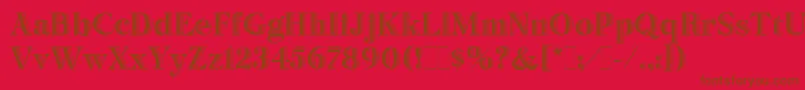 BertieLetPlain.1.0 Font – Brown Fonts on Red Background