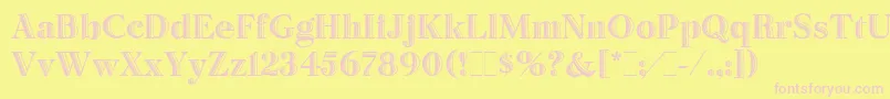 フォントBertieLetPlain.1.0 – ピンクのフォント、黄色の背景