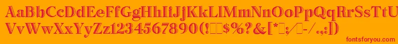 BertieLetPlain.1.0 Font – Red Fonts on Orange Background