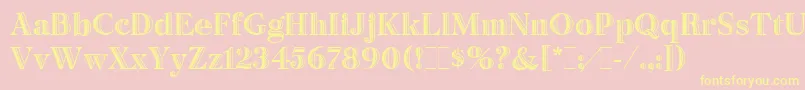 Fonte BertieLetPlain.1.0 – fontes amarelas em um fundo rosa