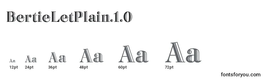 BertieLetPlain.1.0 Font Sizes