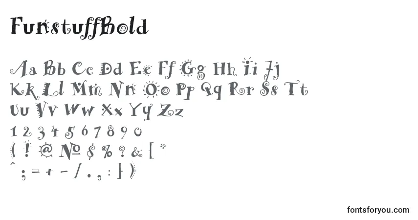 Шрифт FunstuffBold – алфавит, цифры, специальные символы