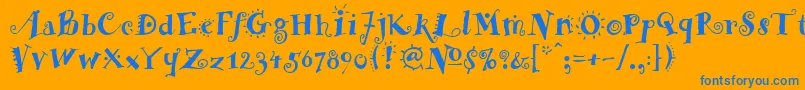 Шрифт FunstuffBold – синие шрифты на оранжевом фоне