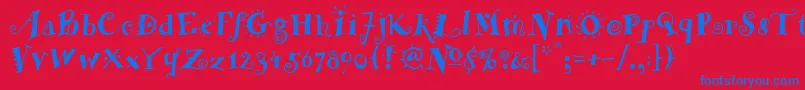 FunstuffBold Font – Blue Fonts on Red Background