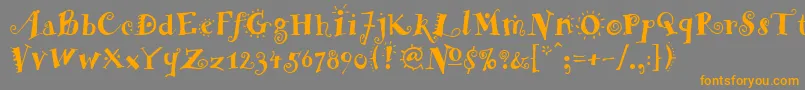 Fonte FunstuffBold – fontes laranjas em um fundo cinza