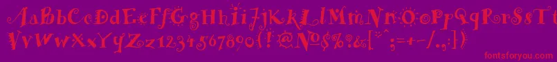 FunstuffBold Font – Red Fonts on Purple Background