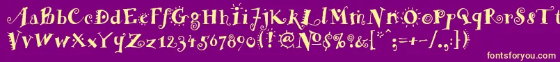 Czcionka FunstuffBold – żółte czcionki na fioletowym tle