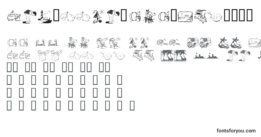 Schriftart KrSummerVacation2002 – Alphabet, Zahlen, spezielle Symbole