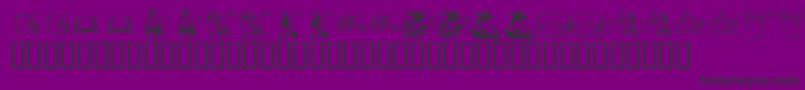 KrSummerVacation2002 Font – Black Fonts on Purple Background