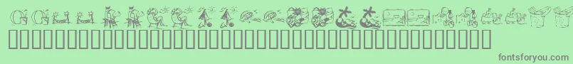 KrSummerVacation2002 Font – Gray Fonts on Green Background