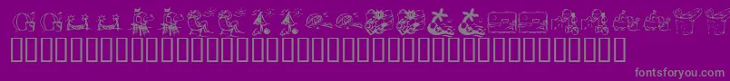 KrSummerVacation2002 Font – Gray Fonts on Purple Background