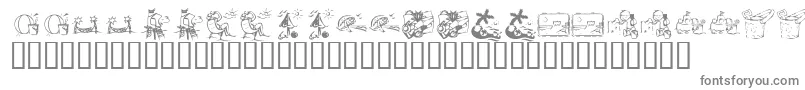 KrSummerVacation2002-fontti – harmaat kirjasimet valkoisella taustalla