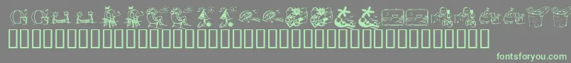 KrSummerVacation2002 Font – Green Fonts on Gray Background