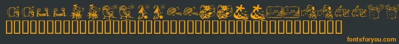 KrSummerVacation2002 Font – Orange Fonts on Black Background
