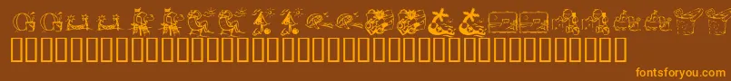 KrSummerVacation2002 Font – Orange Fonts on Brown Background