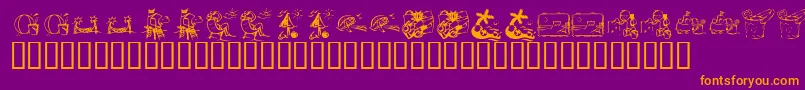 KrSummerVacation2002 Font – Orange Fonts on Purple Background