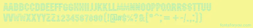 Machinanovastrmini Font – Green Fonts on Yellow Background