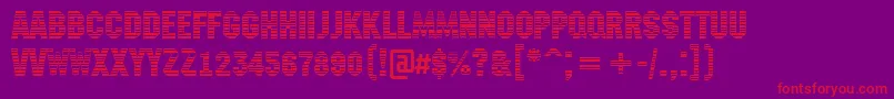 Machinanovastrmini-Schriftart – Rote Schriften auf violettem Hintergrund