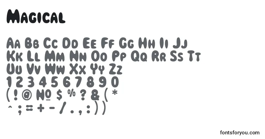 Шрифт Magical – алфавит, цифры, специальные символы
