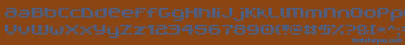フォントV5ProphitDot – 茶色の背景に青い文字