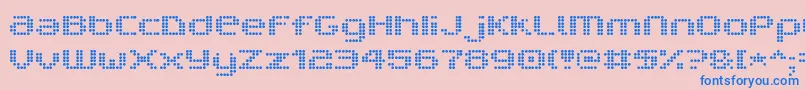 V5ProphitDot-fontti – siniset fontit vaaleanpunaisella taustalla