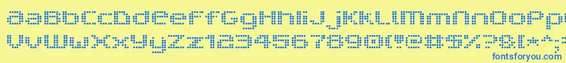 V5ProphitDot-fontti – siniset fontit keltaisella taustalla