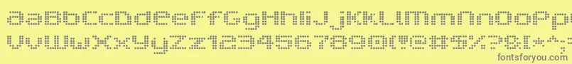 フォントV5ProphitDot – 黄色の背景に灰色の文字