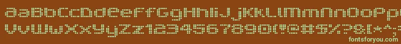 フォントV5ProphitDot – 緑色の文字が茶色の背景にあります。