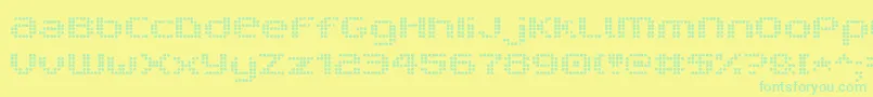 フォントV5ProphitDot – 黄色い背景に緑の文字