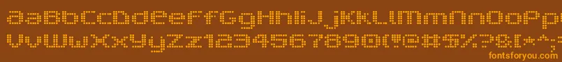 フォントV5ProphitDot – オレンジ色の文字が茶色の背景にあります。