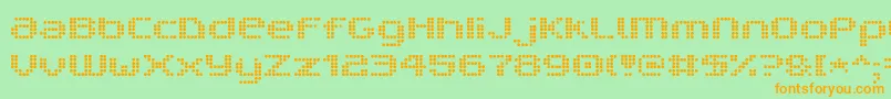 V5ProphitDot-Schriftart – Orangefarbene Schriften auf grünem Hintergrund