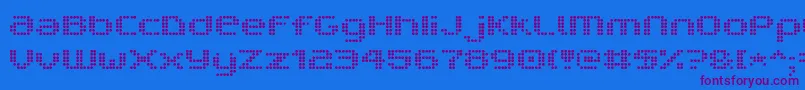 フォントV5ProphitDot – 紫色のフォント、青い背景