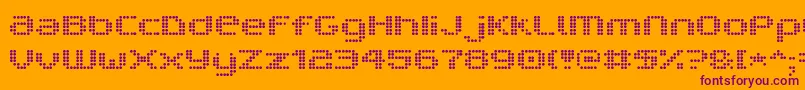 Czcionka V5ProphitDot – fioletowe czcionki na pomarańczowym tle